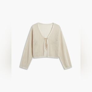 Tie Front Eyelet Cardigan